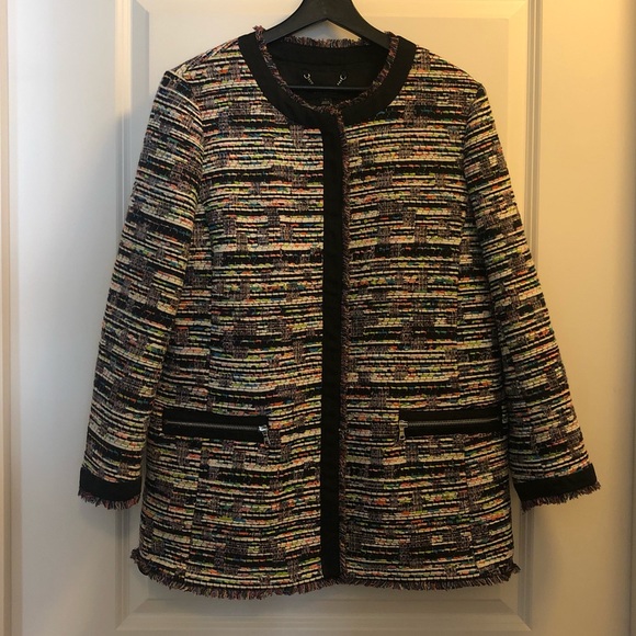 Ann Taylor Jackets & Blazers - Ann Taylor colorful long blazer w/zipper detail